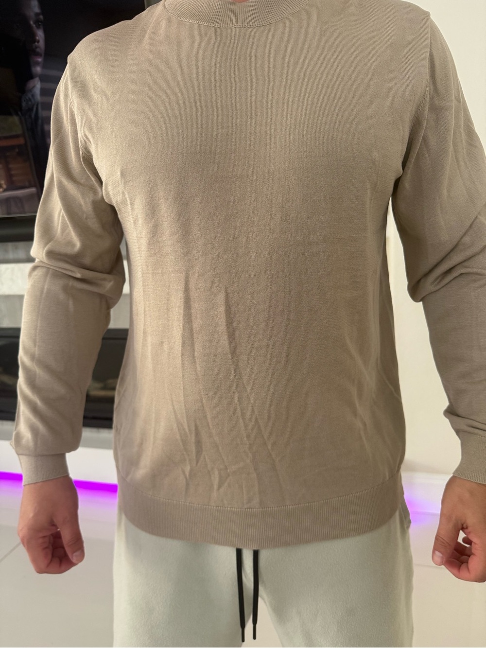 BYLT Basics Crewneck Sweater in Taupe